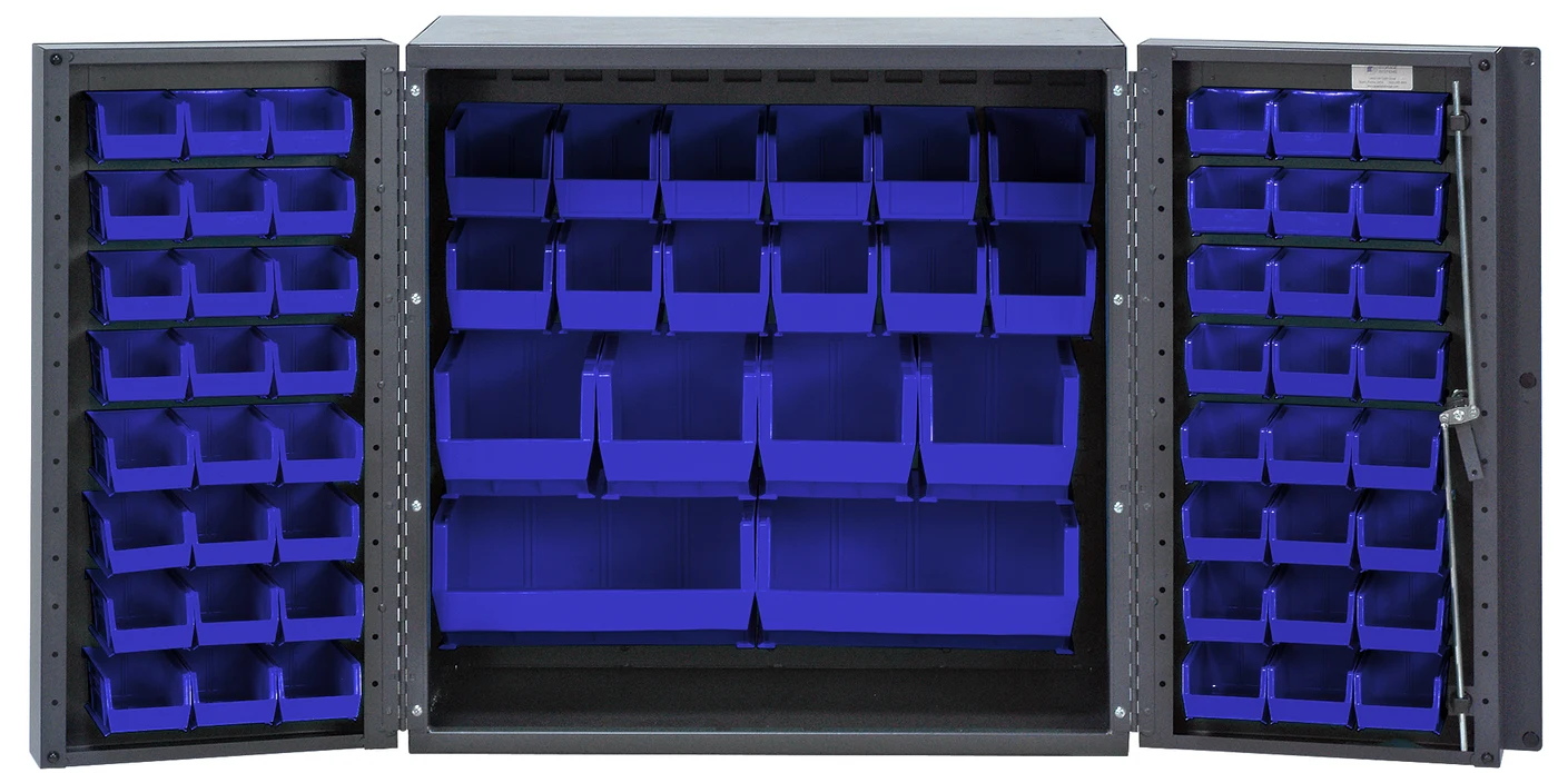 Quantum QSC-36-MINBL Heavy-Duty 36" Bin Cabinet, 36"W x 24"D x 36"H, 800 lb capacity, Gray