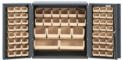 Quantum QSC-36-MINCL Heavy-Duty 36" Bin Cabinet, 36"W x 24"D x 36"H, 800 lb capacity, Gray