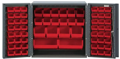 Quantum QSC-36-MINRD Heavy-Duty 36" Bin Cabinet, 36"W x 24"D x 36"H, 800 lb capacity, Gray
