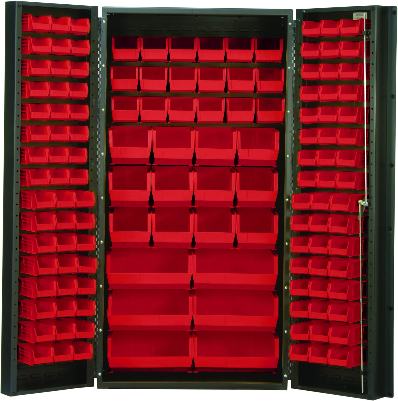 Quantum QSC-36-68RD Heavy-Duty 36" Bin Cabinet, 36"W x 24"D x 72"H, 800 lb capacity, Gray