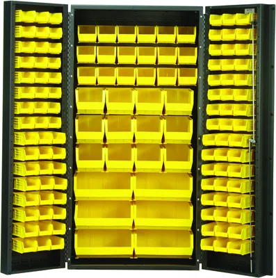 Quantum QSC-36-68YL Heavy-Duty 36" Bin Cabinet, 36"W x 24"D x 72"H, 800 lb capacity, Gray