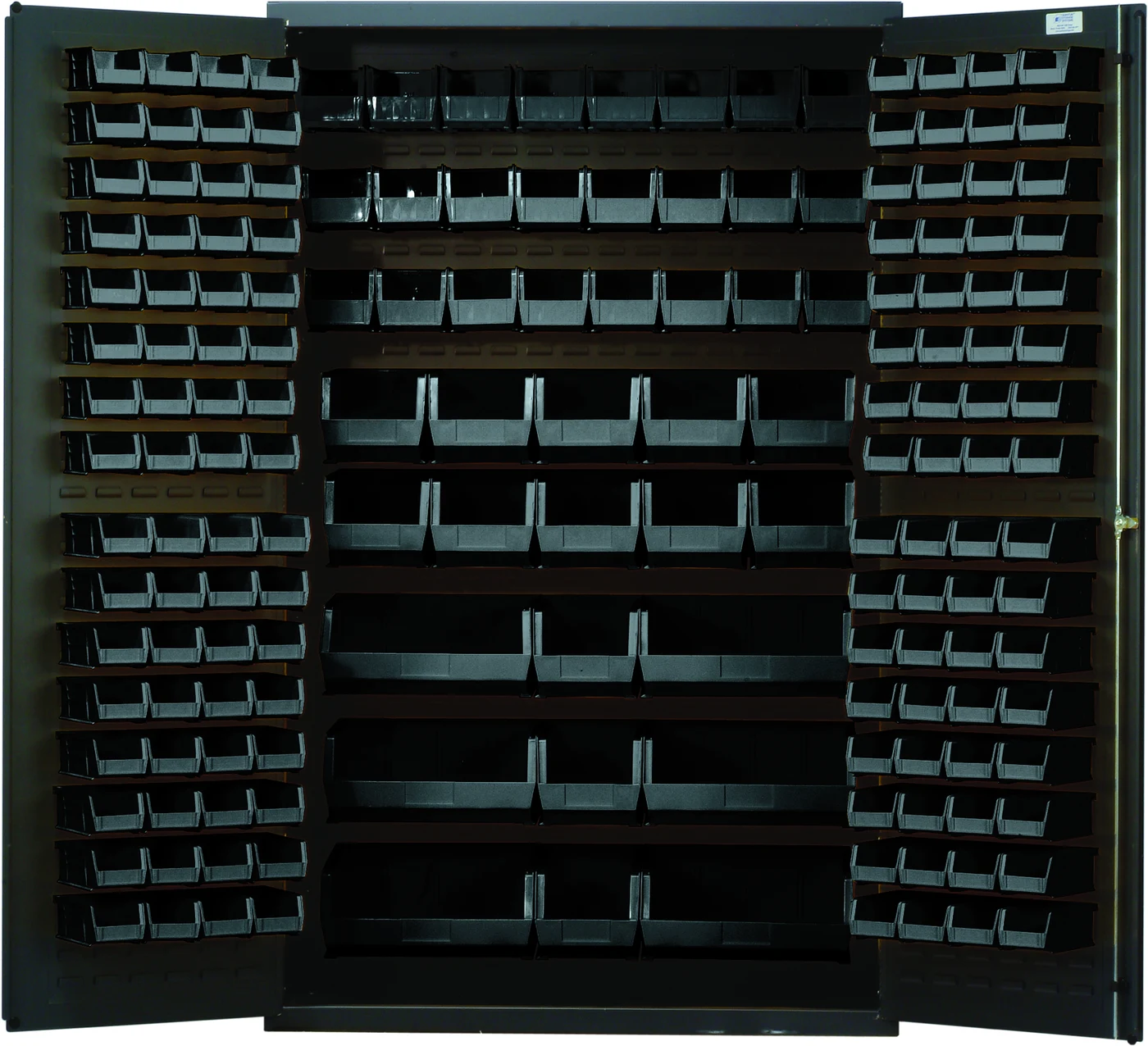 Quantum QSC-48BK Heavy-Duty 48" Bin Cabinet, 48"W x 24"D x 78"H, 400 lb capacity, Gray