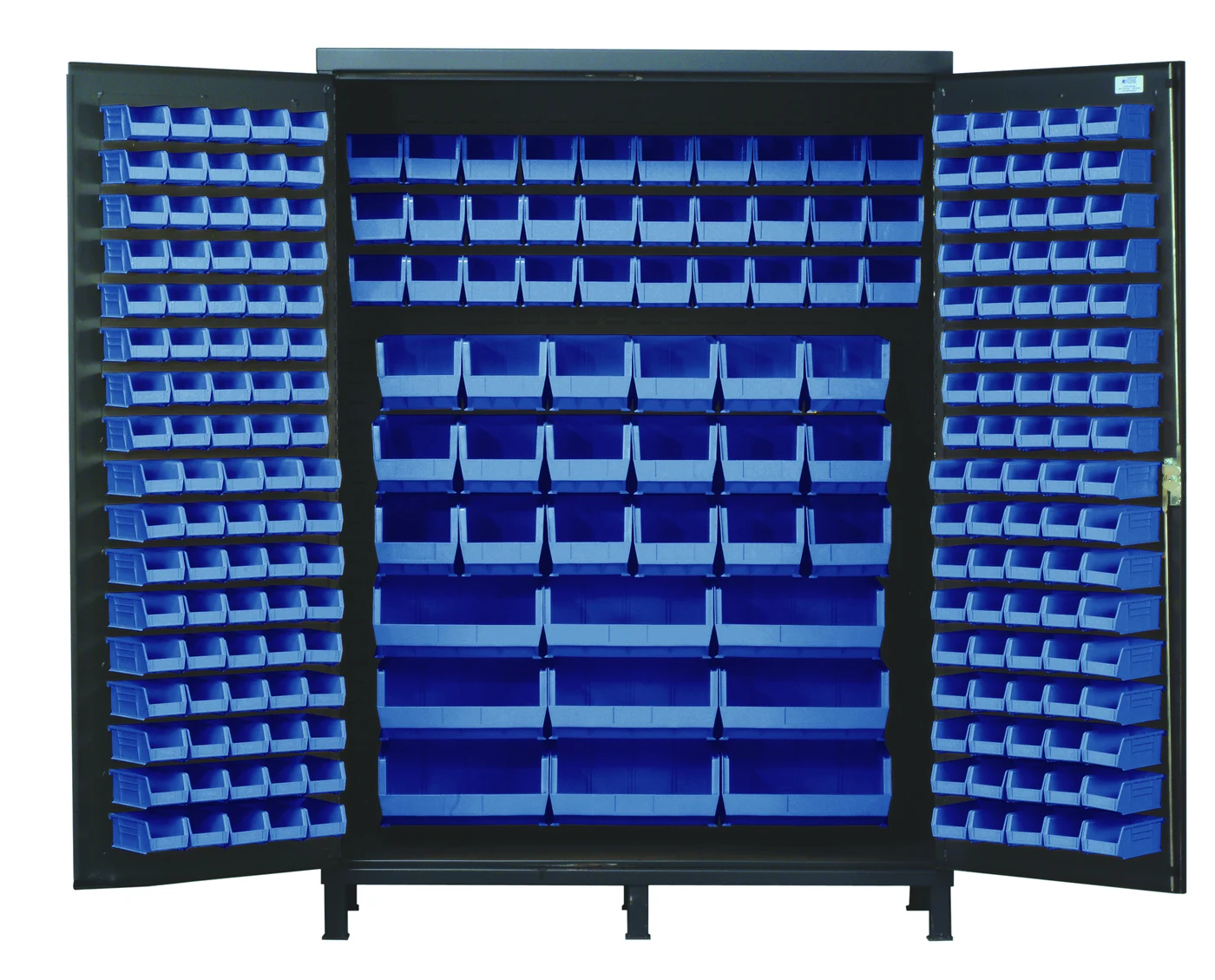 Quantum QSC-60BL Heavy-Duty 60" Bin Cabinet, 60"W x 24"D x 84"H, 500 lb capacity, Gray