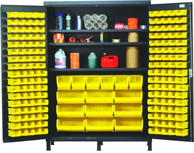 Quantum QSC-60SYL Heavy-Duty 60" Bin Cabinet, 60"W x 24"D x 84"H, 500 lb capacity, Gray
