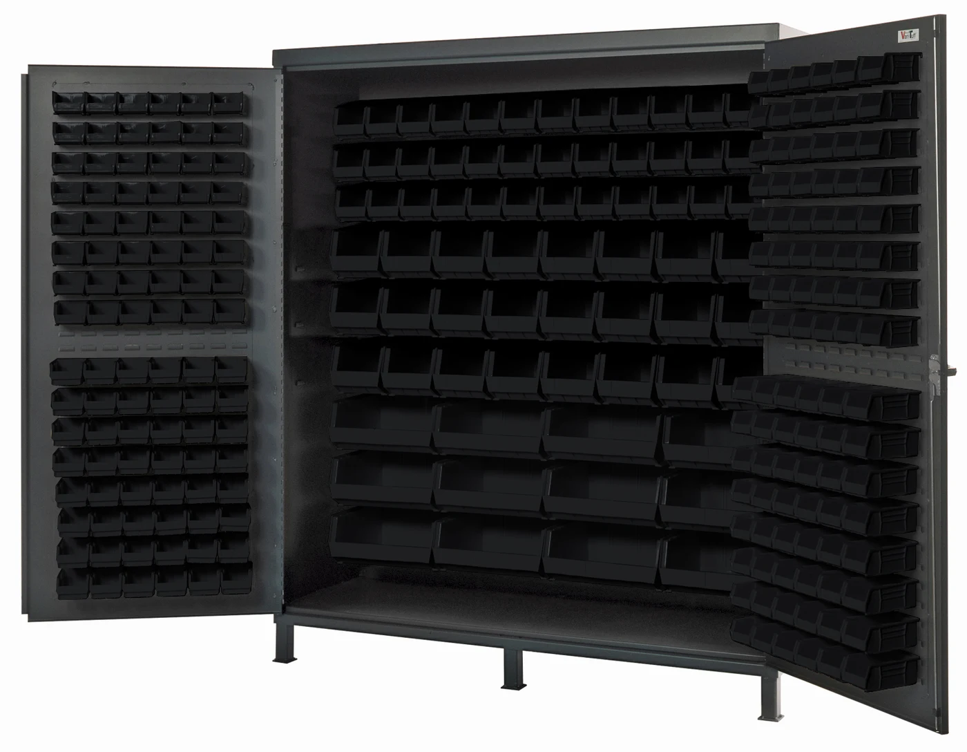 Quantum QSC-72-136BK Heavy-Duty 72" Bin Cabinet, 72"W x 24"D x 84"H, 500 lb capacity, Gray