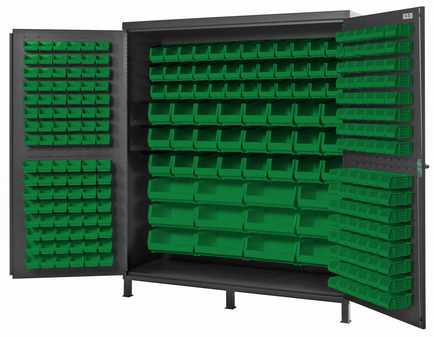 Quantum QSC-72-136GN Heavy-Duty 72" Bin Cabinet, 72"W x 24"D x 84"H, 500 lb capacity, Gray