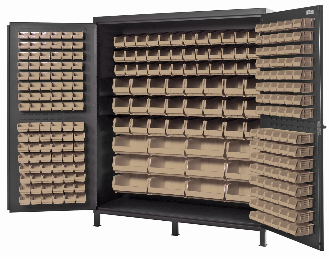 Quantum QSC-72-136CL Heavy-Duty 72" Bin Cabinet, 72"W x 24"D x 84"H, 500 lb capacity, Gray