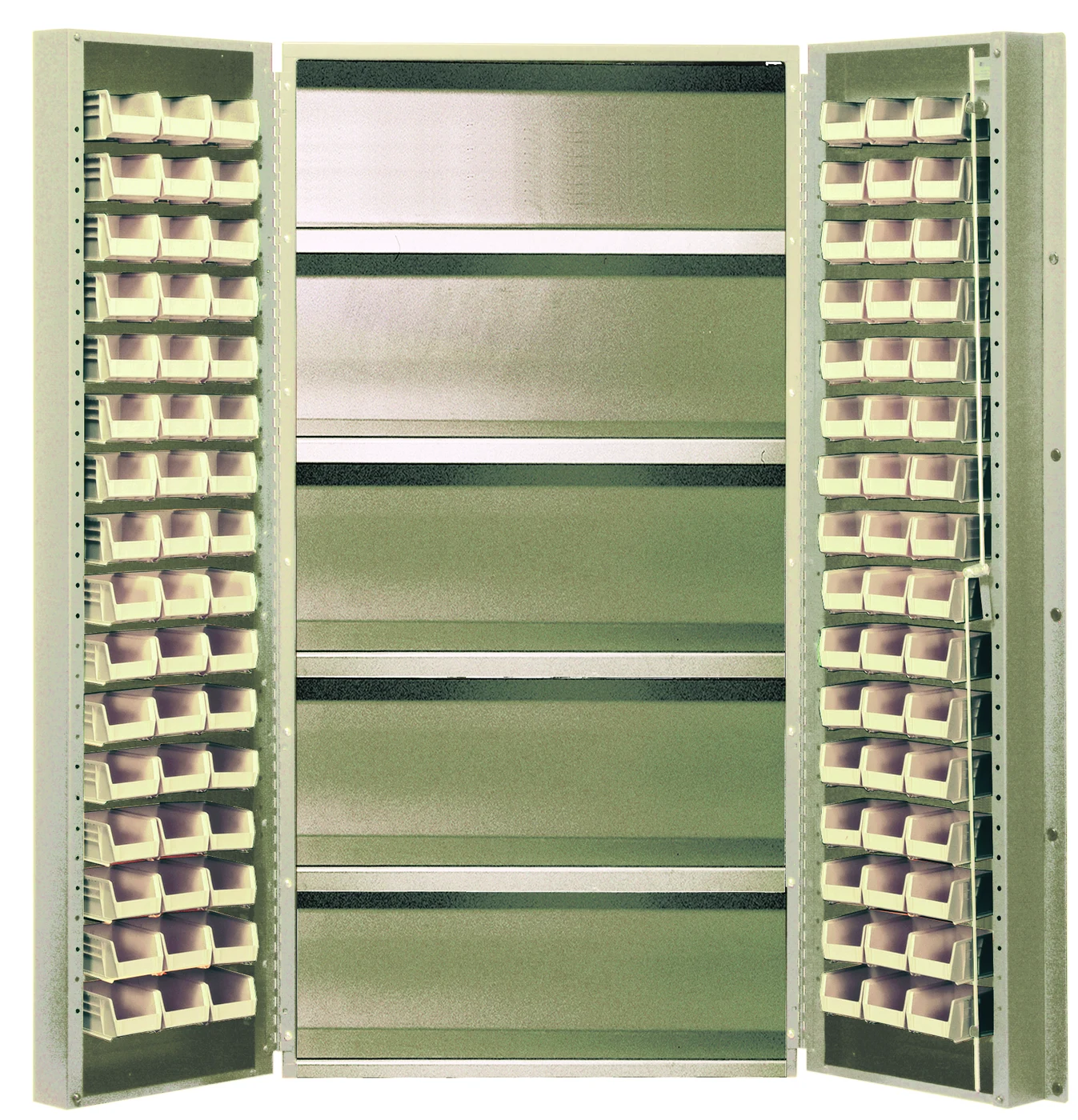 Quantum QSC-BG-36-32-4ISIV Heavy-Duty 36" Bin Cabinet, 36"W x 24"D x 72"H, 800 lb capacity, Beige