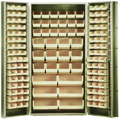 Quantum QSC-BG-36-68CL Heavy-Duty 36" Bin Cabinet, 36"W x 24"D x 72"H, 800 lb capacity, Beige