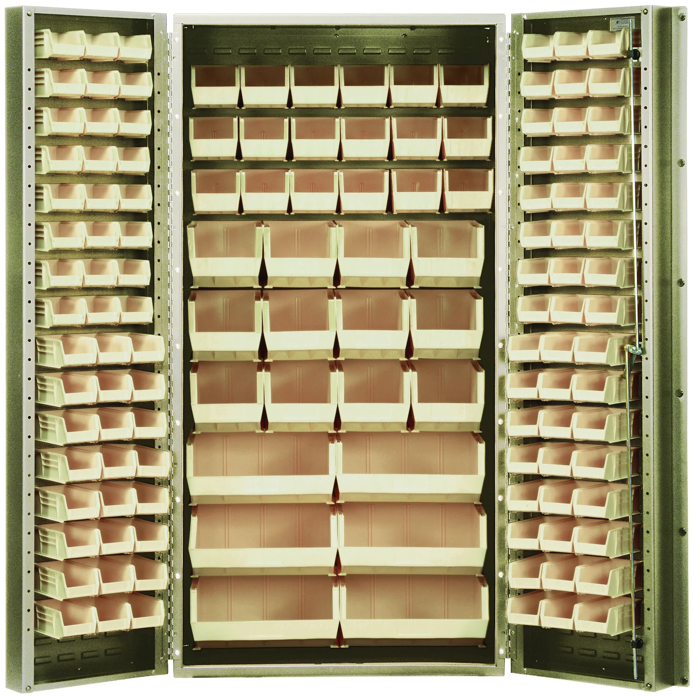 Quantum QSC-BG-36-68CL Heavy-Duty 36" Bin Cabinet, 36"W x 24"D x 72"H, 800 lb capacity, Beige