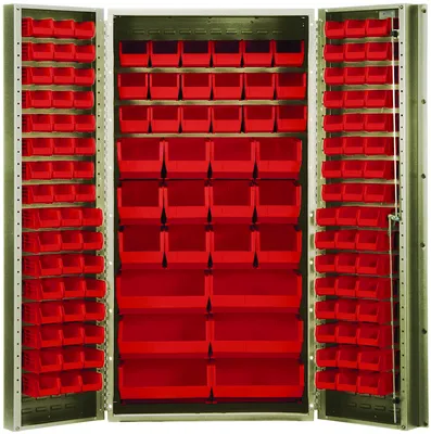 Quantum QSC-BG-36-68RD Heavy-Duty 36" Bin Cabinet, 36"W x 24"D x 72"H, 800 lb capacity, Beige