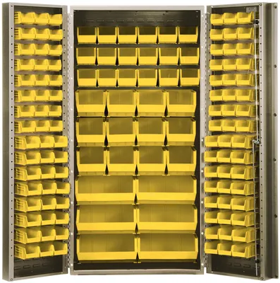 Quantum QSC-BG-36-68YL Heavy-Duty 36" Bin Cabinet, 36"W x 24"D x 72"H, 800 lb capacity, Beige