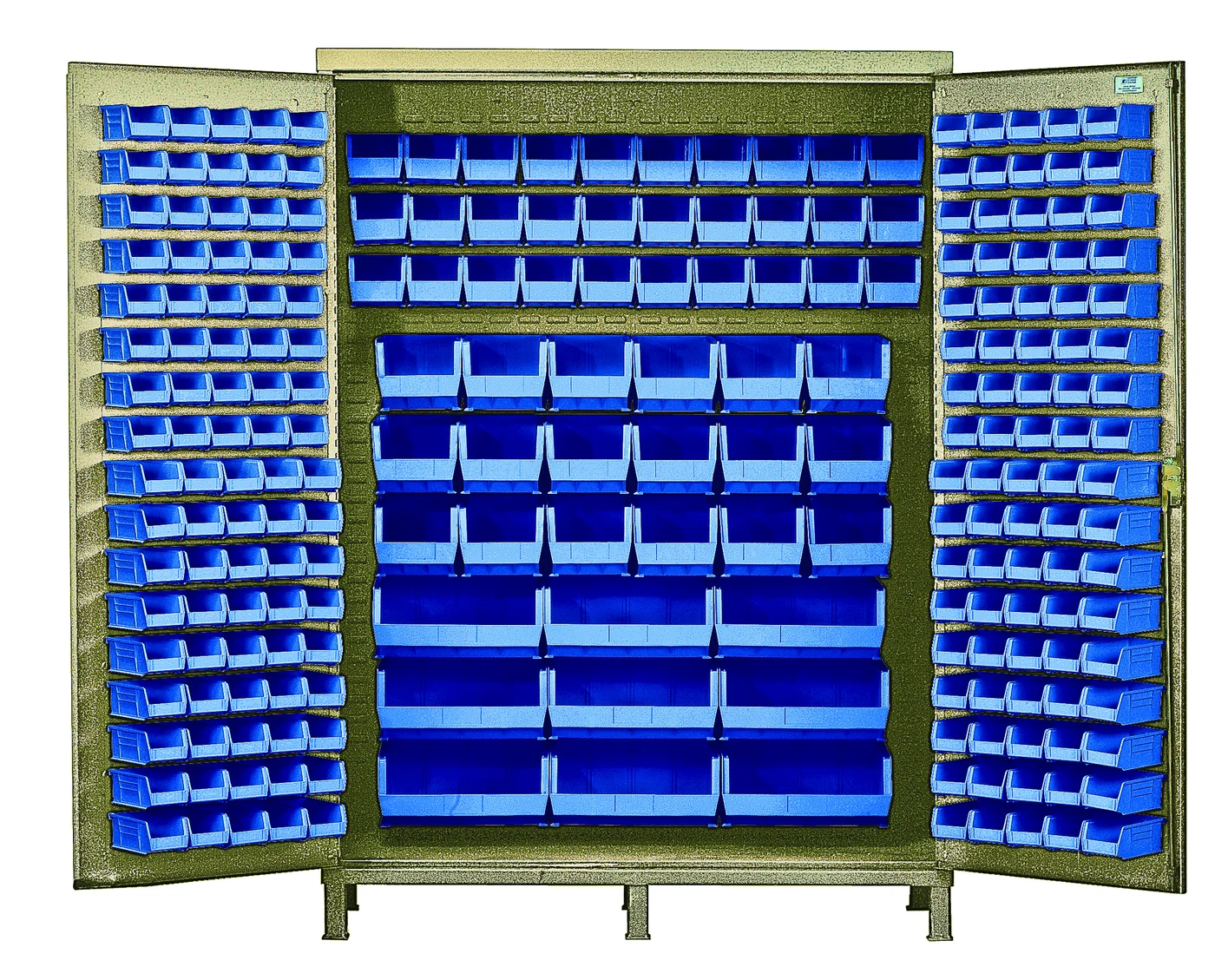 Quantum QSC-BG-72-136BL Heavy-Duty 72" Bin Cabinet, 72"W x 24"D x 84"H, 500 lb capacity, Beige
