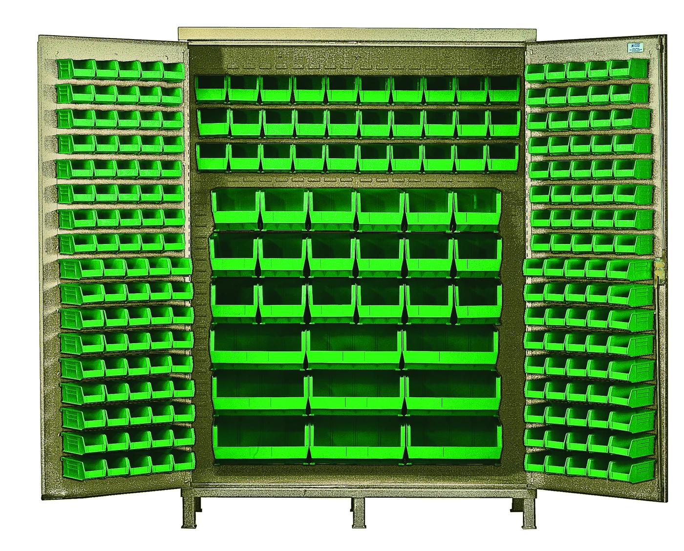 Quantum QSC-BG-72-136GN Heavy-Duty 72" Bin Cabinet, 72"W x 24"D x 84"H, 500 lb capacity, Beige