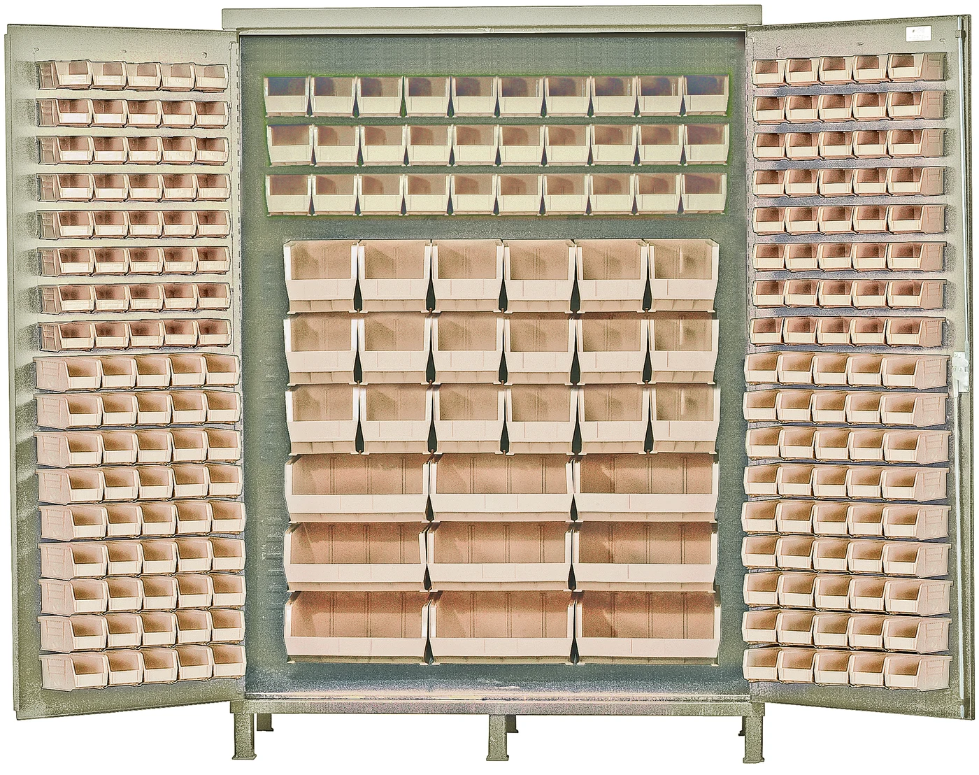 Quantum QSC-BG-60CL Heavy-Duty 60" Bin Cabinet, 60"W x 24"D x 84"H, 500 lb capacity, Beige