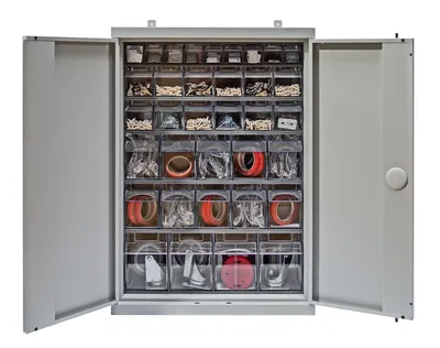 Quantum QSC-QTB36-35 Tip Out Bin Cabinet, 26-1/4"W x 10"D x 36-1/2"H, Gray