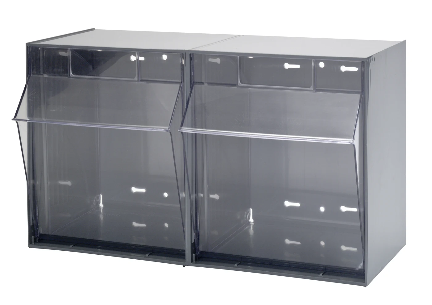 Quantum QTB302GY Tip Out Bin, 23-5/8"W x 11-3/4"D x 13-7/8"H, Gray/Crystal