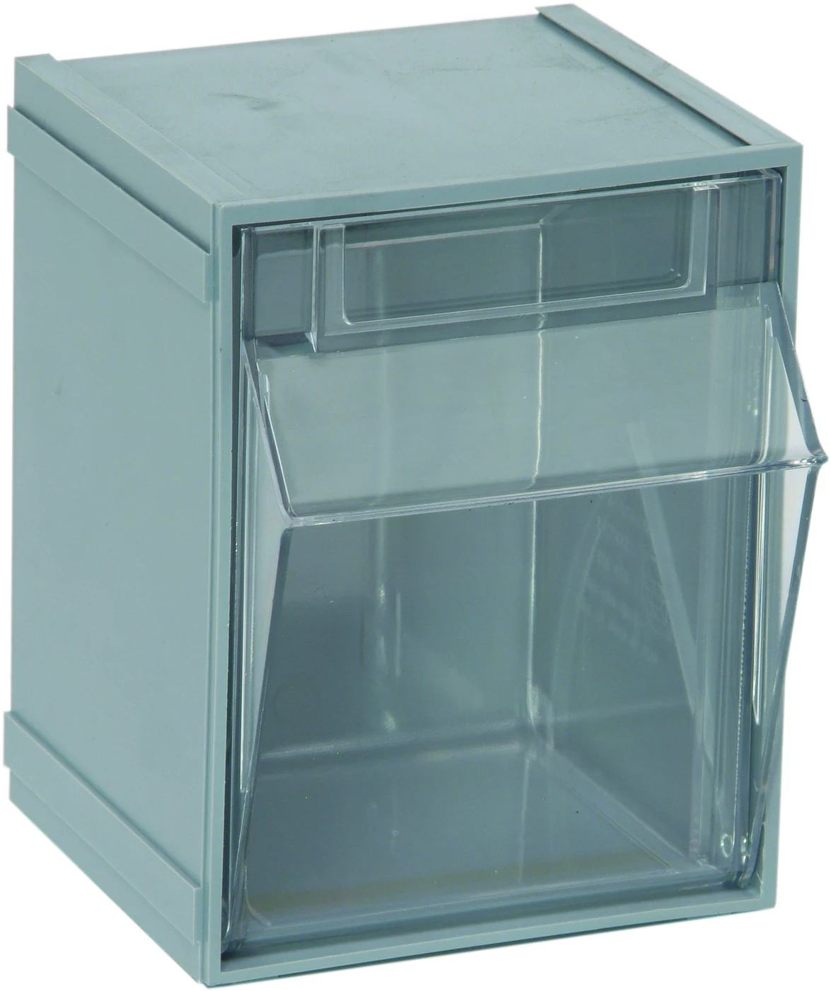 Quantum QTB405GYNC Tip Out Bin, 4-3/4"W x 5-1/4"D x 6-1/4"H, Gray