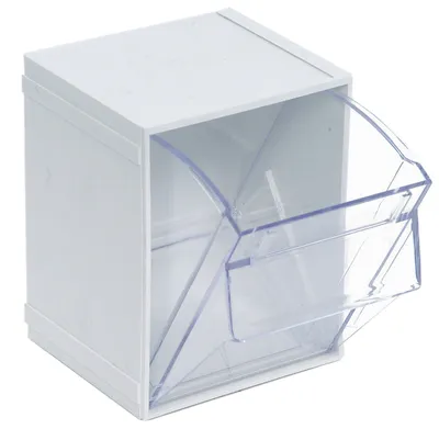 Quantum QTB405WTNC Tip Out Bin, 4-3/4"W x 5-1/4"D x 6-1/4"H, White