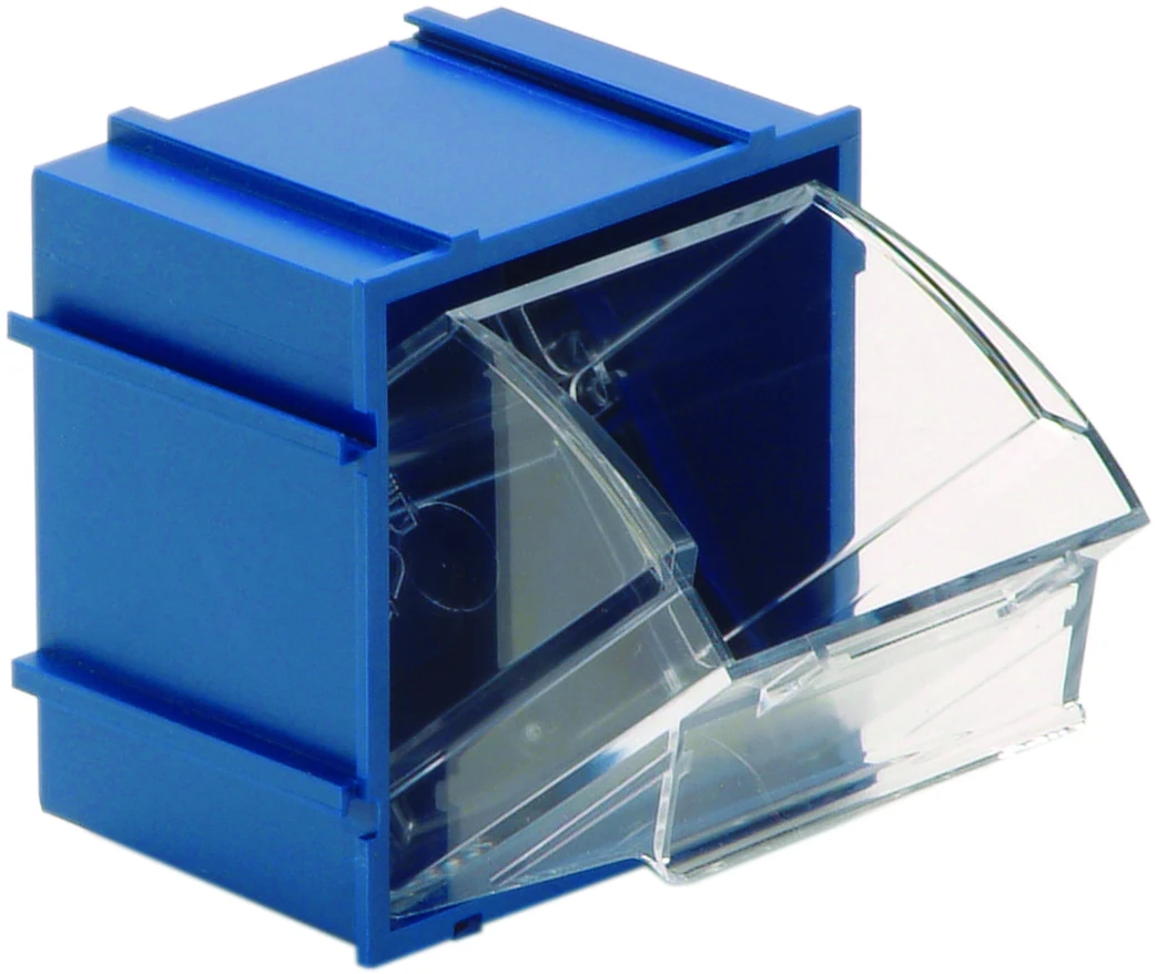 Quantum QTB409BL Tip Out Bin, 2-13/16"W x 2-3/8"D x 3"H, Blue/Crystal