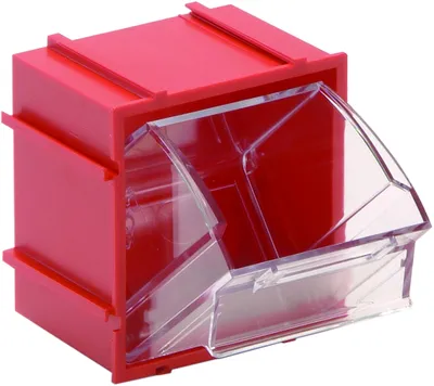 Quantum QTB409RD Tip Out Bin, 2-13/16"W x 2-3/8"D x 3"H, Red/Crystal