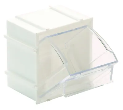 Quantum QTB409WT Tip Out Bin, 2-13/16"W x 2-3/8"D x 3"H, White/Crystal
