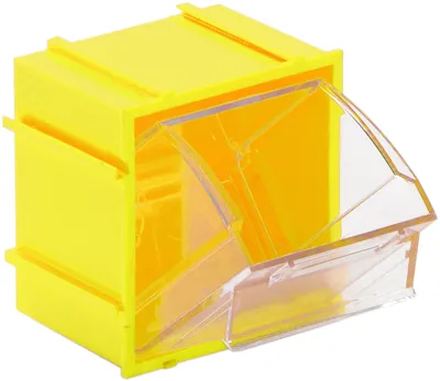 Quantum QTB409YL Tip Out Bin, 2-13/16"W x 2-3/8"D x 3"H, Yellow/Crystal