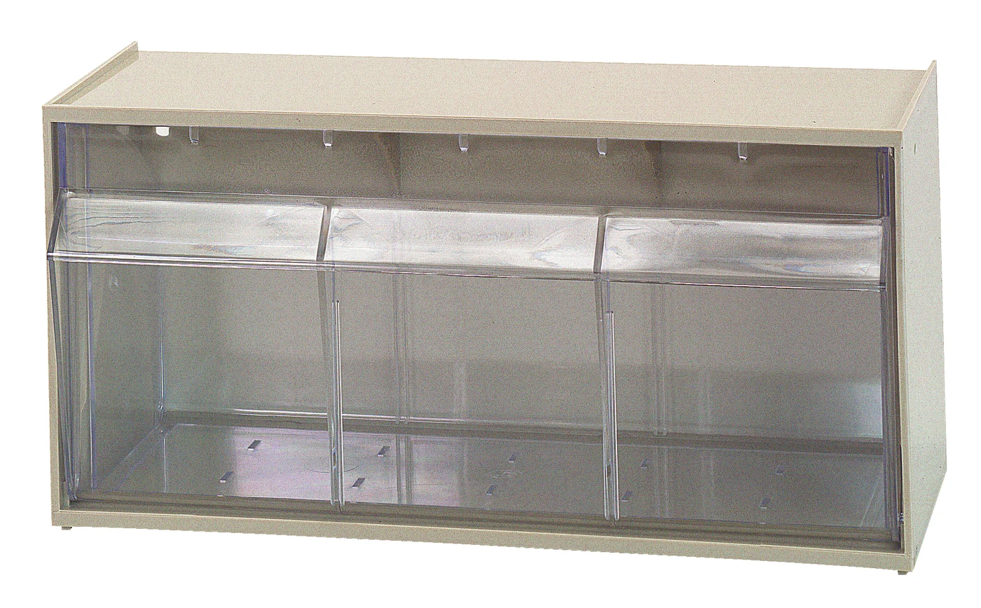 Quantum QTB410IV Dividable Tip Out Bin, 11-7/8"W x 5-1/4"D x 5-15/16"H, Ivory/Crystal