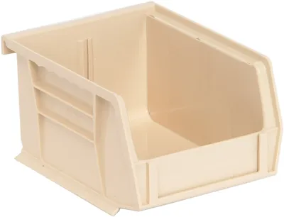 Quantum QUS210IVCS Stack & Hang Bin, 4-1/8"W x 5-3/8"D x 3"H, 15 lb capacity, Ivory, Case of 24