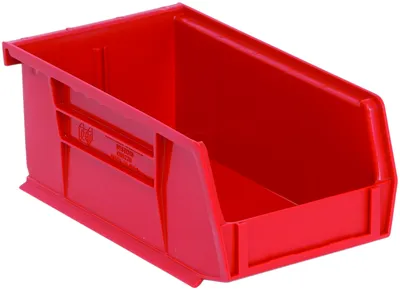 Quantum QUS220RDCS Stack & Hang Bin, 4-1/8"W x 7-3/8"D x 3"H, 15 lb capacity, Red, Case of 24