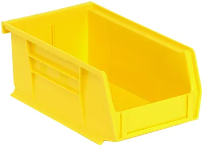 Quantum QUS220YLCS Stack & Hang Bin, 4-1/8"W x 7-3/8"D x 3"H, 15 lb capacity, Yellow, Case of 24