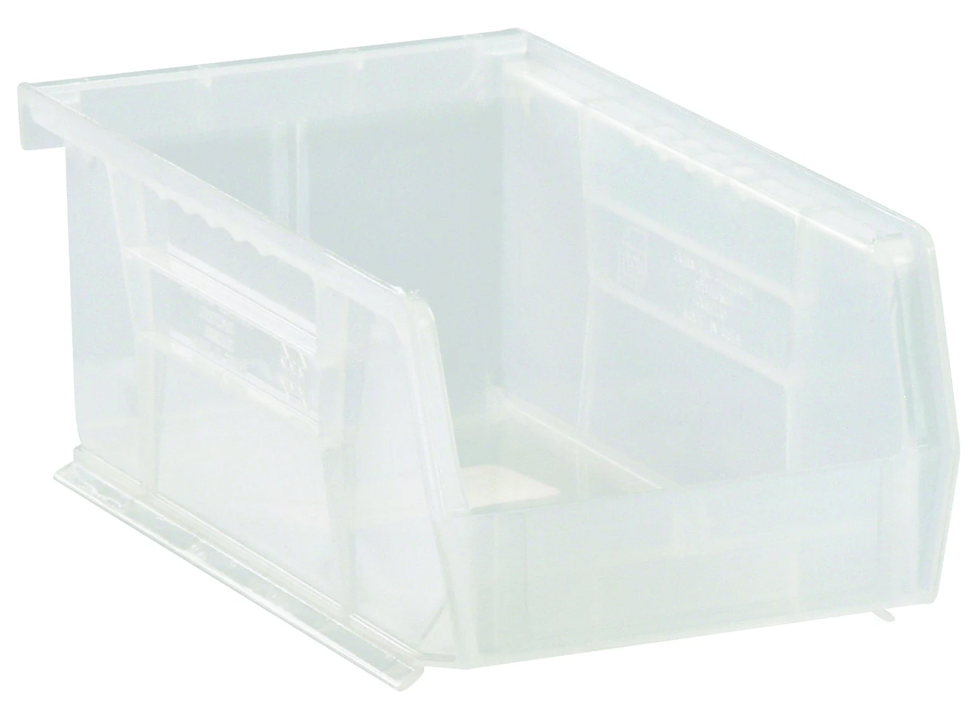 Quantum QUS220CLCS Stack & Hang Bin, 4-1/8"W x 7-3/8"D x 3"H, 15 lb capacity, Clear, Case of 24