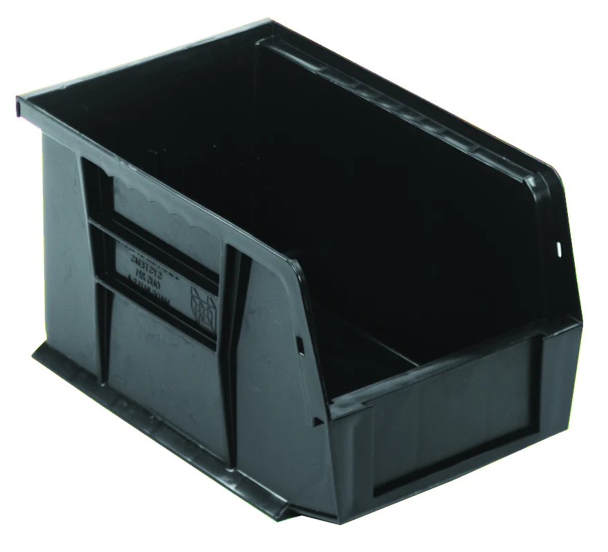 Quantum QUS221BKCS Stack & Hang Bin, 6"W x 9-1/4"D x 5"H, 25 lb capacity, Black, Case of 12