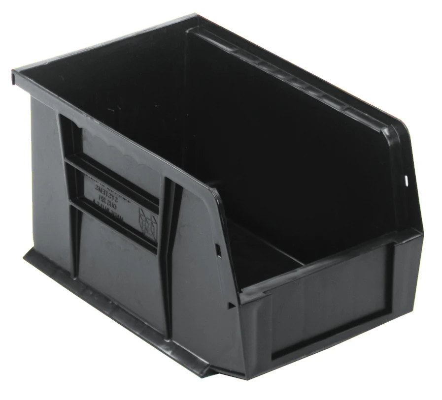 Quantum QUS221BRCS Stack & Hang Bin, 6"W x 9-1/4"D x 5"H, 25 lb capacity, Black, Case of 12