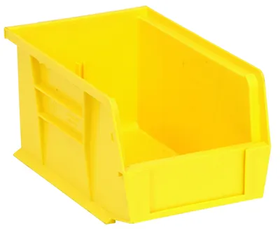 Quantum QUS221YLCS Stack & Hang Bin, 6"W x 9-1/4"D x 5"H, 25 lb capacity, Yellow, Case of 12