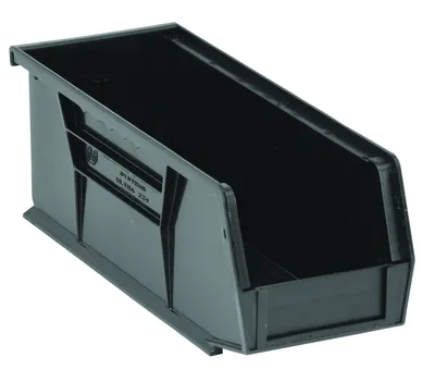 Quantum QUS224BKCS Stack & Hang Bin, 4-1/8"W x 10-7/8"D x 4"H, 35 lb capacity, Black, Case of 12