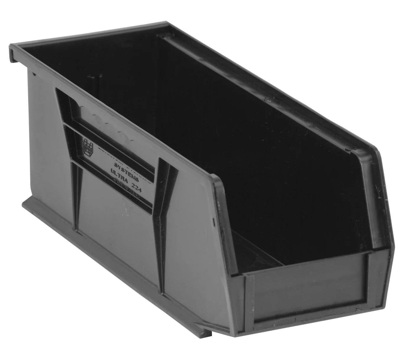 Quantum QUS224BRCS Stack & Hang Bin, 4-1/8"W x 10-7/8"D x 4"H, 35 lb capacity, Black, Case of 12