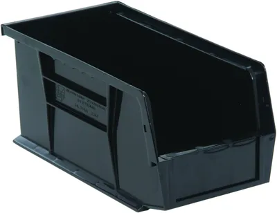 Quantum QUS230BKCS Stack & Hang Bin, 5-1/2"W x 10-7/8"D x 5"H, 35 lb capacity, Black, Case of 12