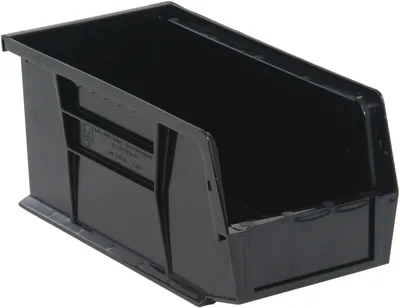 Quantum QUS230BRCS Stack & Hang Bin, 5-1/2"W x 10-7/8"D x 5"H, 35 lb capacity, Black, Case of 12