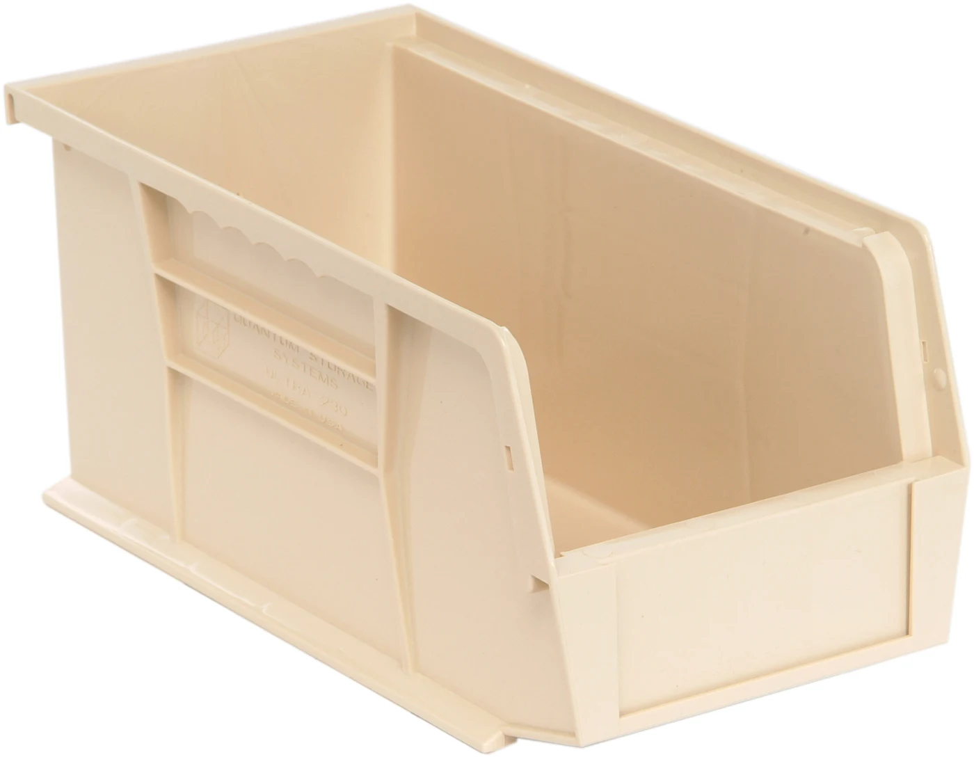 Quantum QUS230IVCS Stack & Hang Bin, 5-1/2"W x 10-7/8"D x 5"H, 35 lb capacity, Ivory, Case of 12