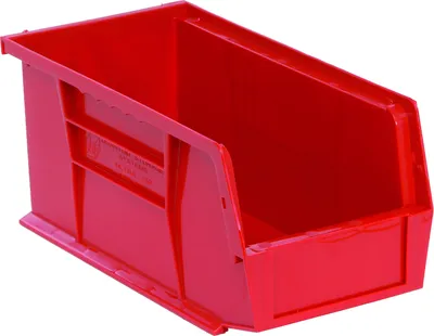 Quantum QUS230RDCS Stack & Hang Bin, 5-1/2"W x 10-7/8"D x 5"H, 35 lb capacity, Red, Case of 12