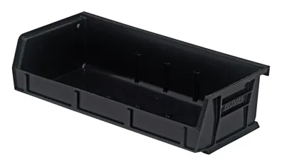 Quantum QUS232BKCS Stack & Hang Bin, 11"W x 5-3/8"D x 3"H, 35 lb capacity, Black, Case of 8