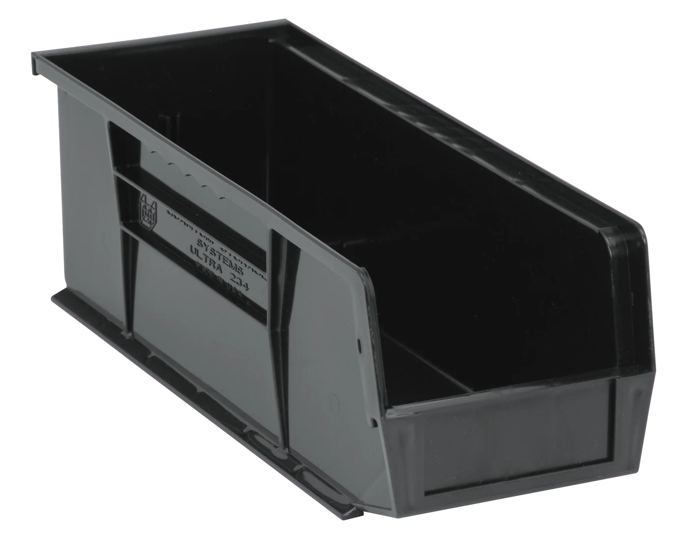 Quantum QUS234BRCS Stack & Hang Bin, 5-1/2"W x 14-3/4"D x 5"H, 55 lb capacity, Black, Case of 12