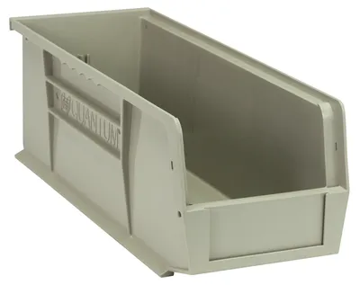 Quantum QUS234SNCS Stack & Hang Bin, 5-1/2"W x 14-3/4"D x 5"H, 55 lb capacity, Stone, Case of 12