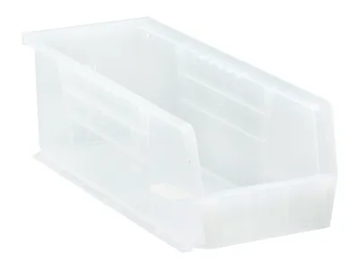 Quantum QUS234CLCS Stack & Hang Bin, 5-1/2"W x 14-3/4"D x 5"H, 55 lb capacity, Clear, Case of 12