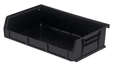 Quantum QUS236BKCS Stack & Hang Bin, 11"W x 7-3/8"D x 3"H, 35 lb capacity, Black, Case of 8
