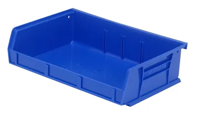 Quantum QUS236BLCS Stack & Hang Bin, 11"W x 7-3/8"D x 3"H, 35 lb capacity, Blue, Case of 8