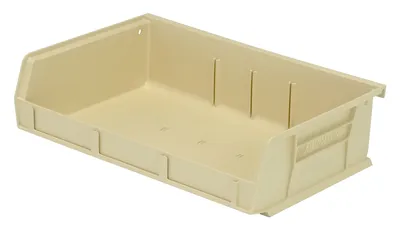 Quantum QUS236IVCS Stack & Hang Bin, 11"W x 7-3/8"D x 3"H, 35 lb capacity, Ivory, Case of 8
