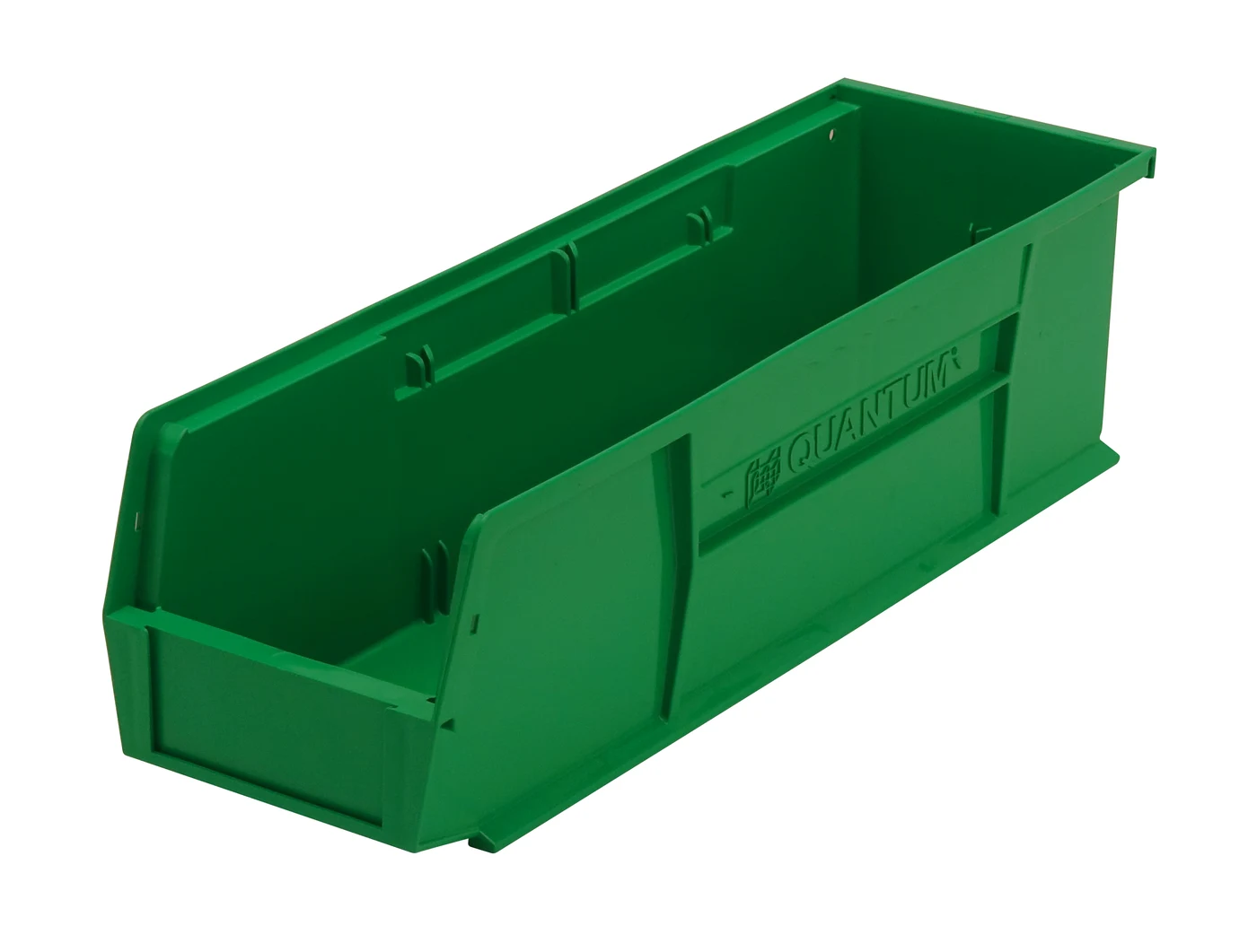 Quantum QUS238GNCS Stack & Hang Bin, 5-1/2"W x 18"D x 5"H, 45 lb capacity, Green, Case of 12