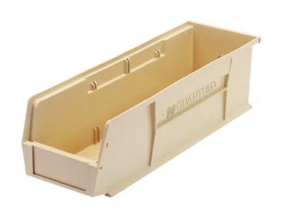 Quantum QUS238IVCS Stack & Hang Bin, 5-1/2"W x 18"D x 5"H, 45 lb capacity, Ivory, Case of 12